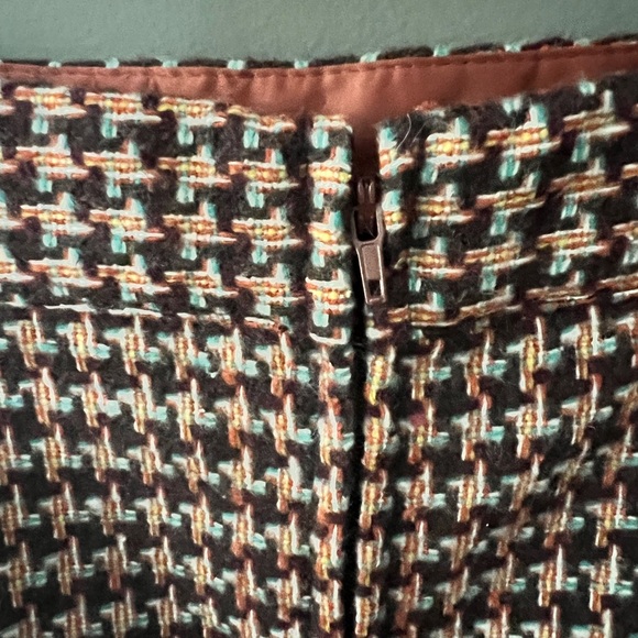 ModCloth skirt brown new 8 houndstooth Informed Ensemble Tweed With Tags Lined - Picture 10 of 11